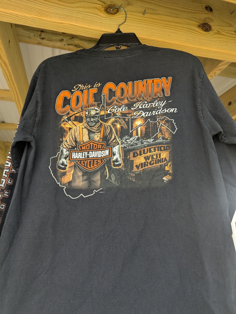 Harley-Davidson Men’s Long Sleeve Cole Country Graphic Shirt – Black/Orange